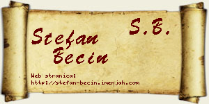 Stefan Becin vizit kartica